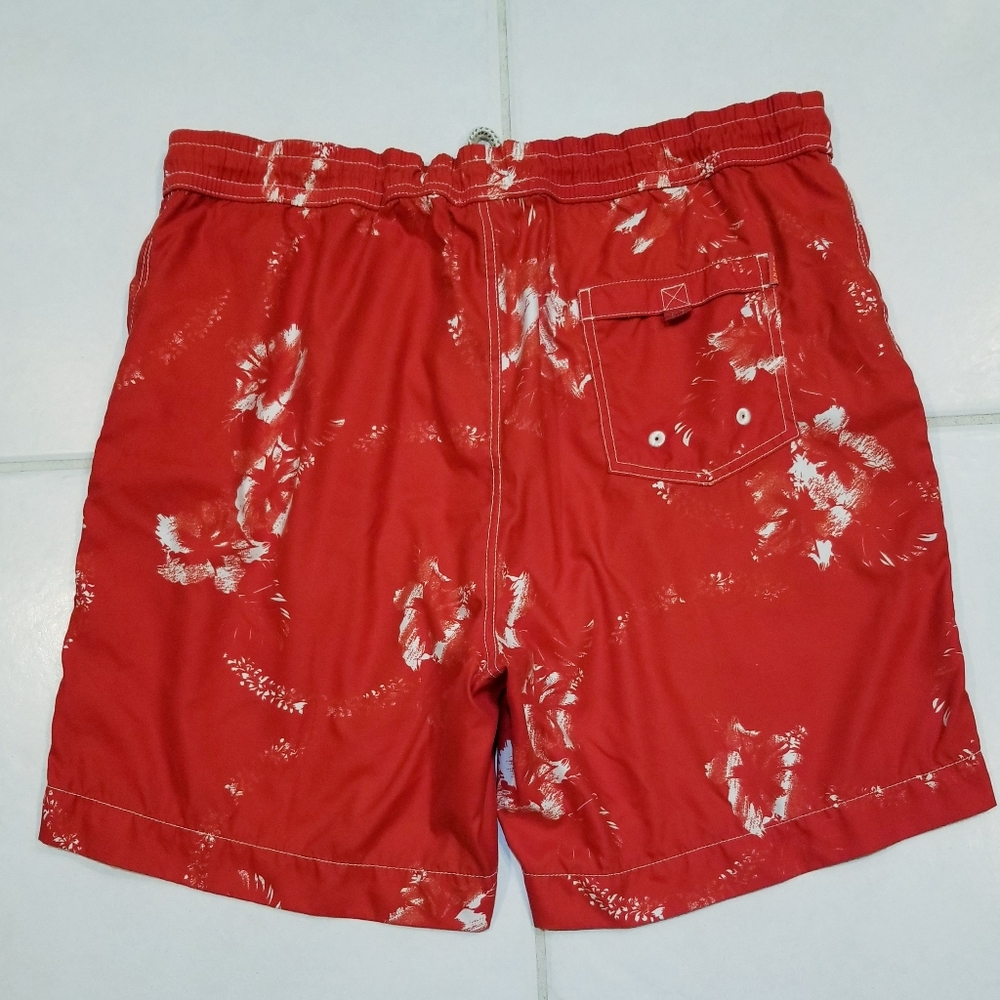 TOMMY BAHAMA RELAX Chili Pepper Red & White Splash Swimsuit Trunks Sz L - Picture 2 of 14